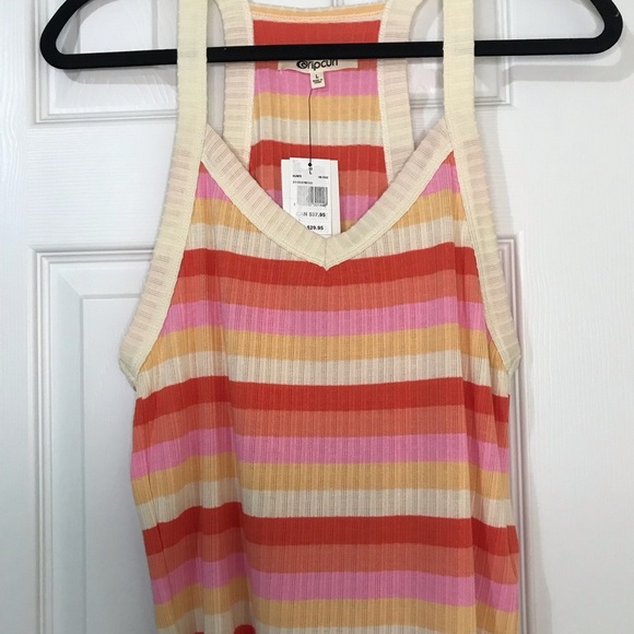 Rip Curl Orange Pink Fitted Tank Top - Picture 2 of 5